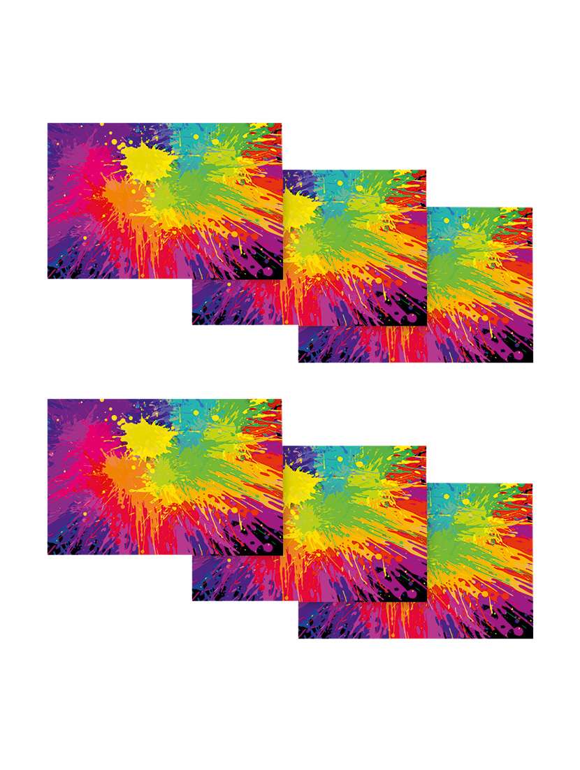 multicolored polyester printed  set of 6 table mat