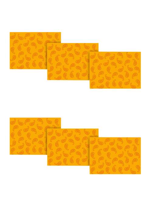 yellow polyester printed set of 6 table mat - 13947728 -  Standard Image - 0