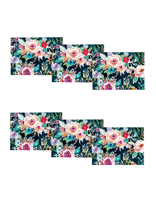 multicolored polyester floral printed set of 6 table mat - 13947732 - Standard Image - 0