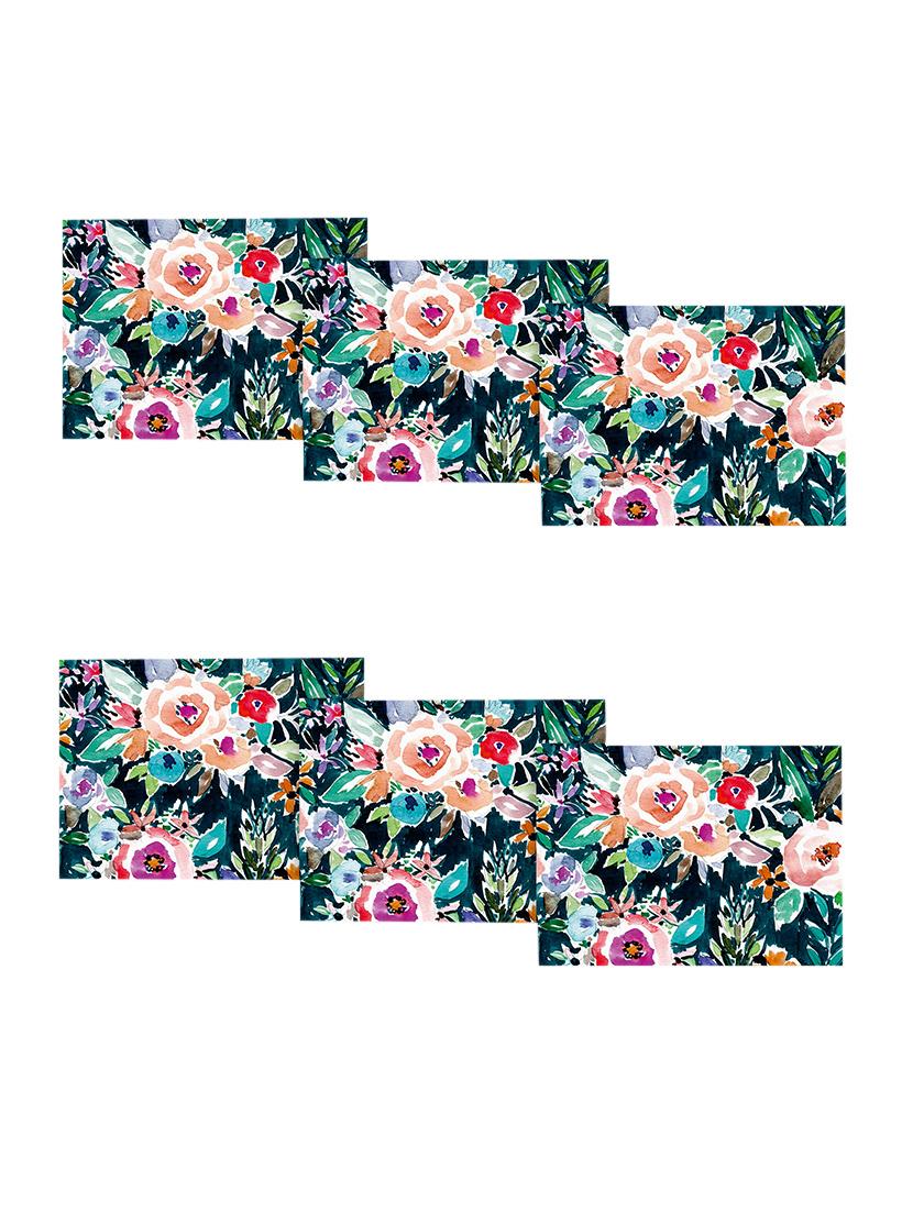 multicolored polyester floral printed set of 6 table mat - 13947732 - Zoom Image - 0