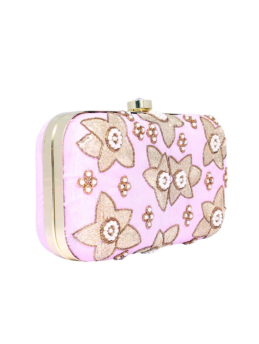 pink metal clutch - 13949089 - Standard Image - 3