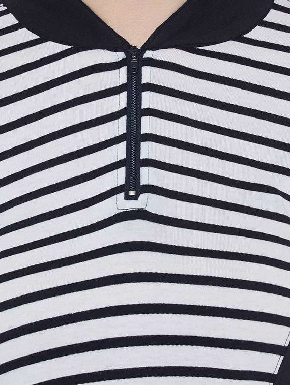 striped white cotton tee - 13950002 - Standard Image - 3