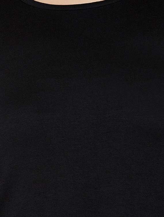 black cotton asymmetric tunic - 13950815 -  Standard Image - 3