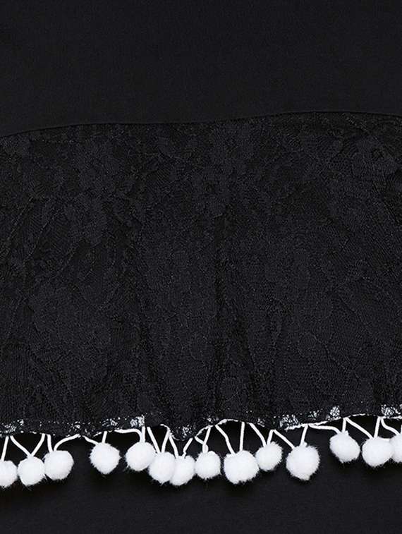 pom pom lace detail cold shoulder top  - 13950820 -  Standard Image - 3