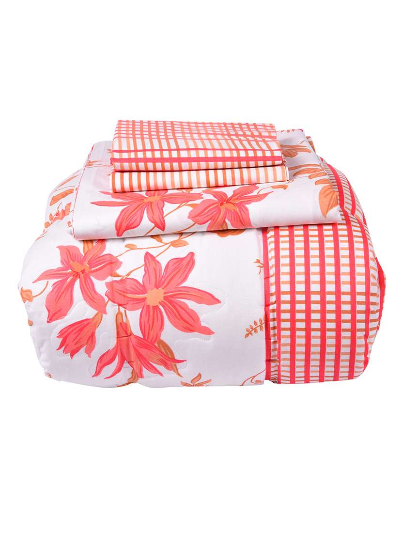 100 % cotton set of 4 floral print bedding set