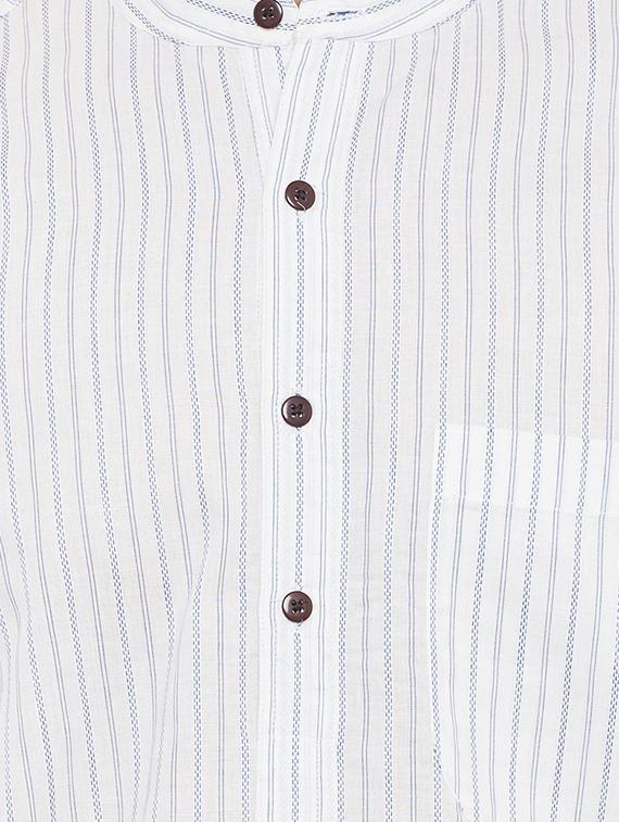 white cotton long kurta - 13953422 - Standard Image - 3
