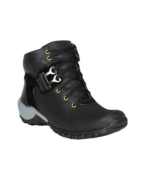 black leatherette low ankle boot - 13959864 -  Standard Image - 0