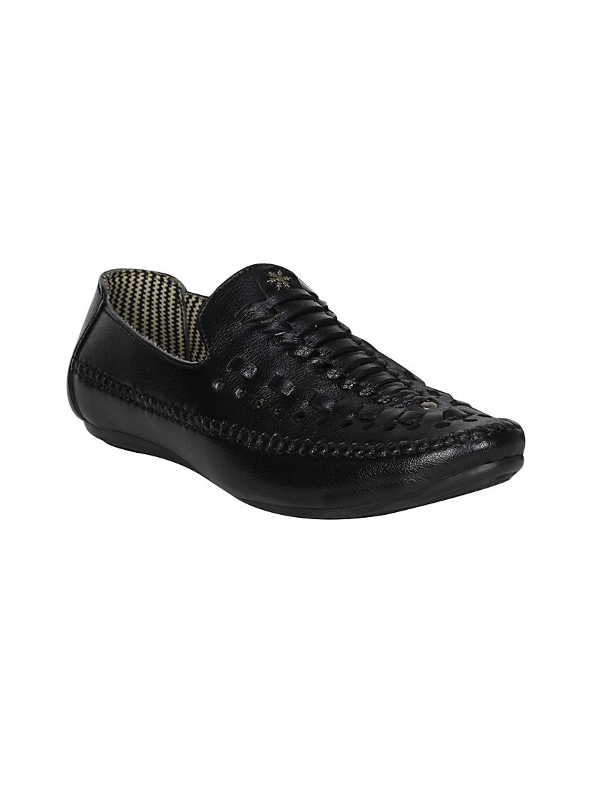 black leatherette slip on loafer - 13959873 - Zoom Image - 0