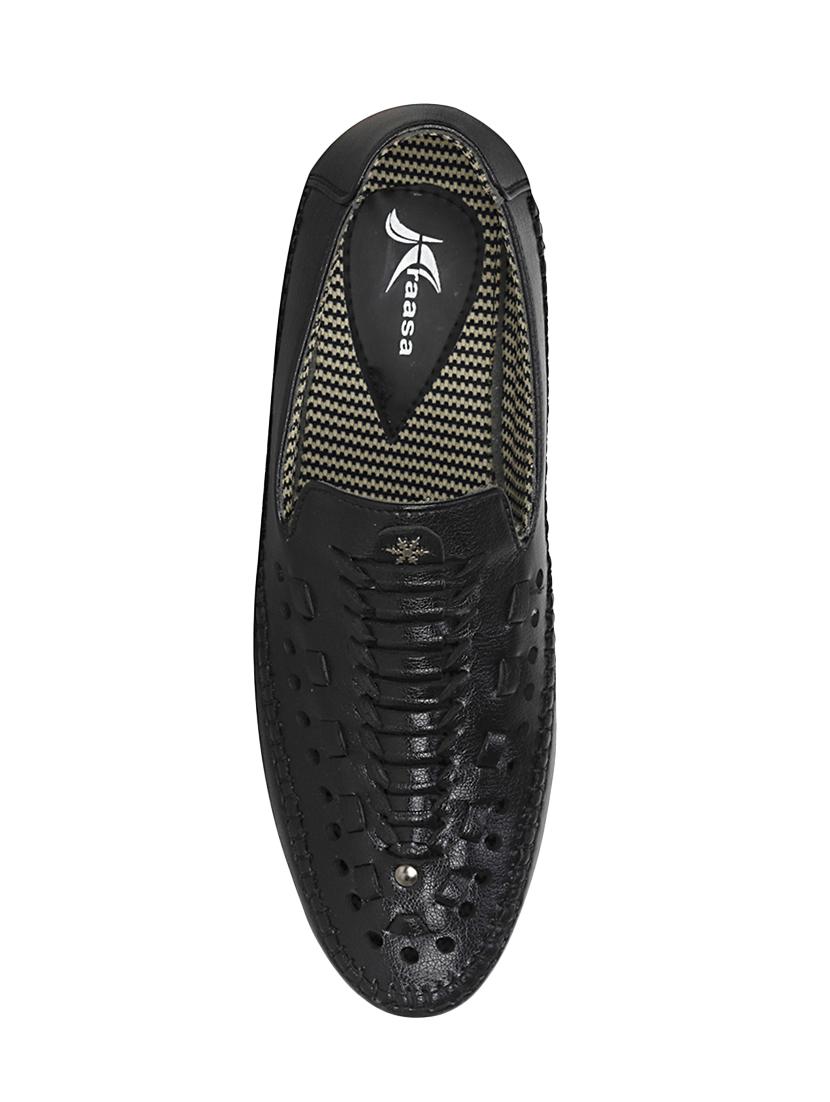 black leatherette slip on loafer - 13959873 - Standard Image - 3