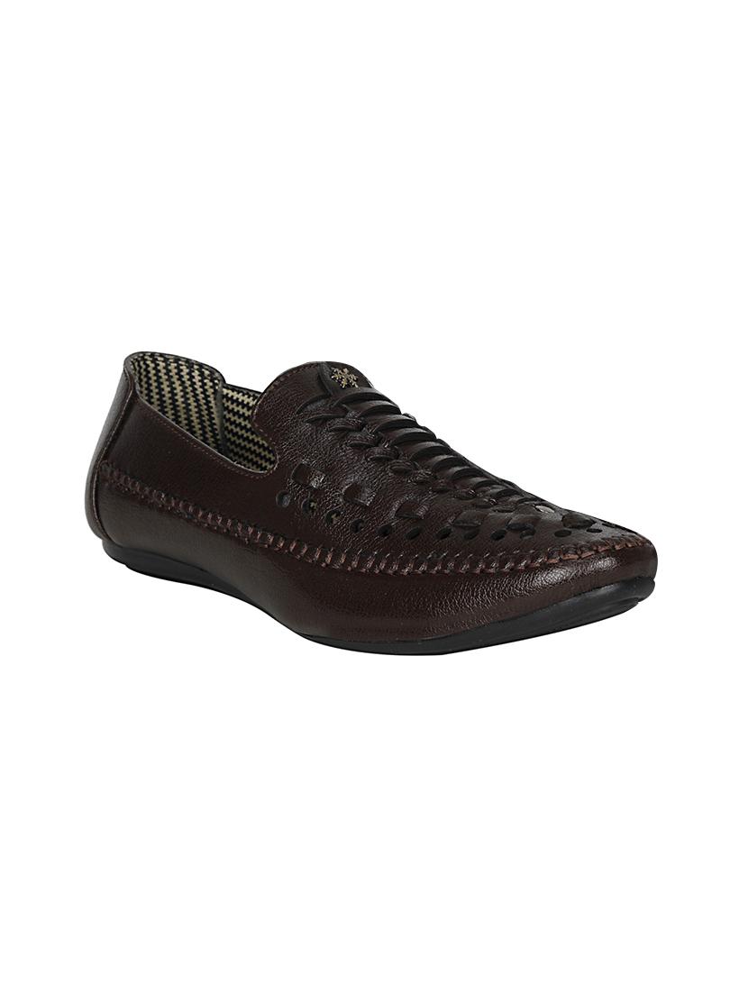 brown leatherette slip on loafer - 13959874 -  Zoom Image - 0