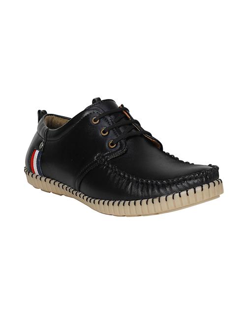 black leatherette lace up shoe - 13960084 - Standard Image - 0