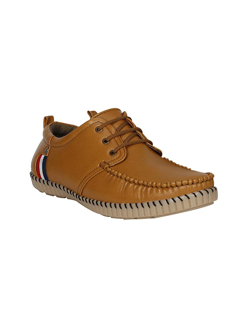 tan leatherette lace up shoe - 13960086 -  Zoom Image - 0
