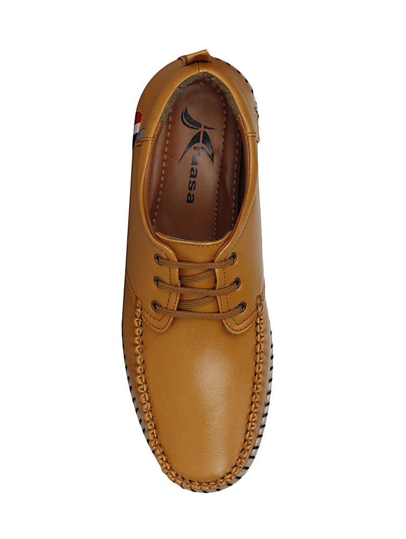 tan leatherette lace up shoe - 13960086 - Standard Image - 3