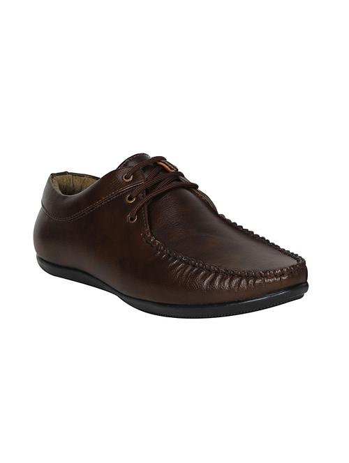 brown leatherette lace up shoe - 13960088 -  Standard Image - 0