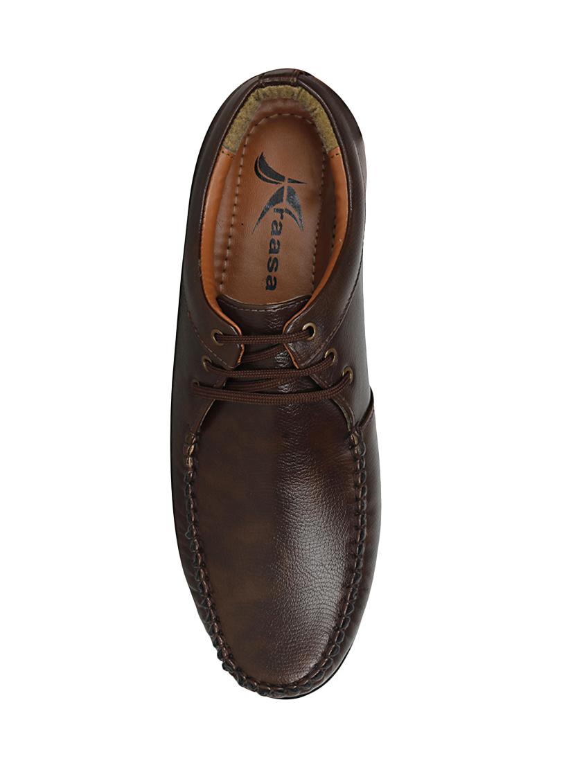 brown leatherette lace up shoe - 13960088 - Standard Image - 3