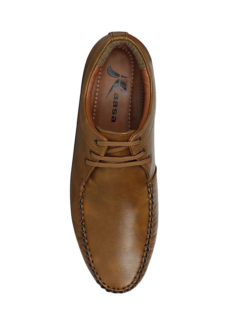 tan leatherette lace up shoe - 13960089 - Standard Image - 3