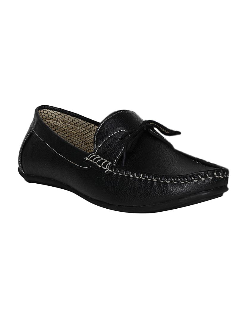 black leatherette slip on moccasin - 13960098 -  Zoom Image - 0