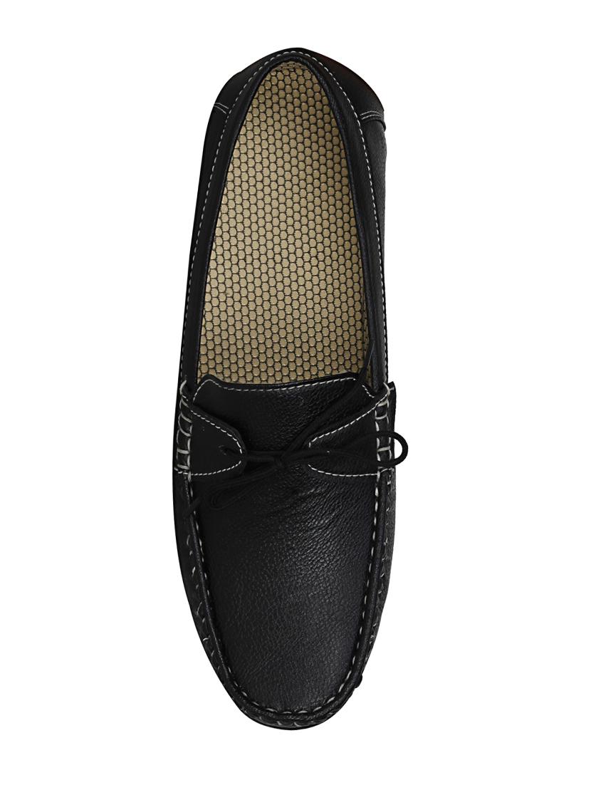 black leatherette slip on moccasin - 13960098 - Standard Image - 3