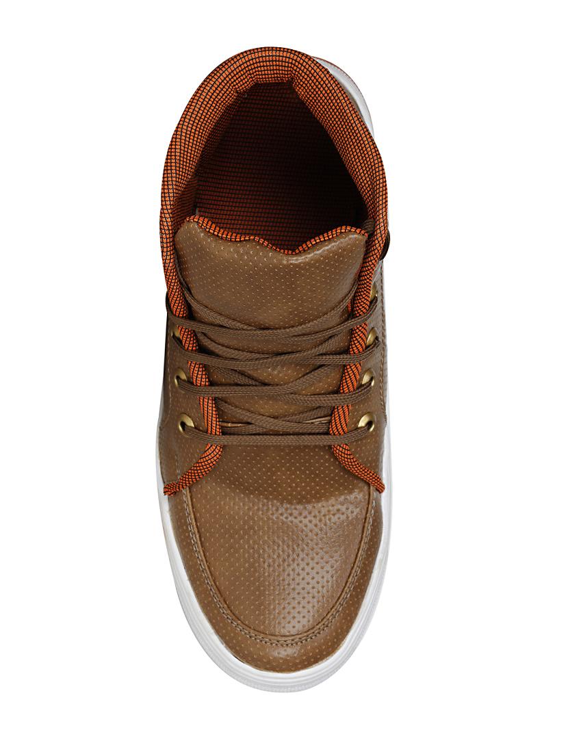 brown leatherette lace up sneaker - 13960101 - Standard Image - 3