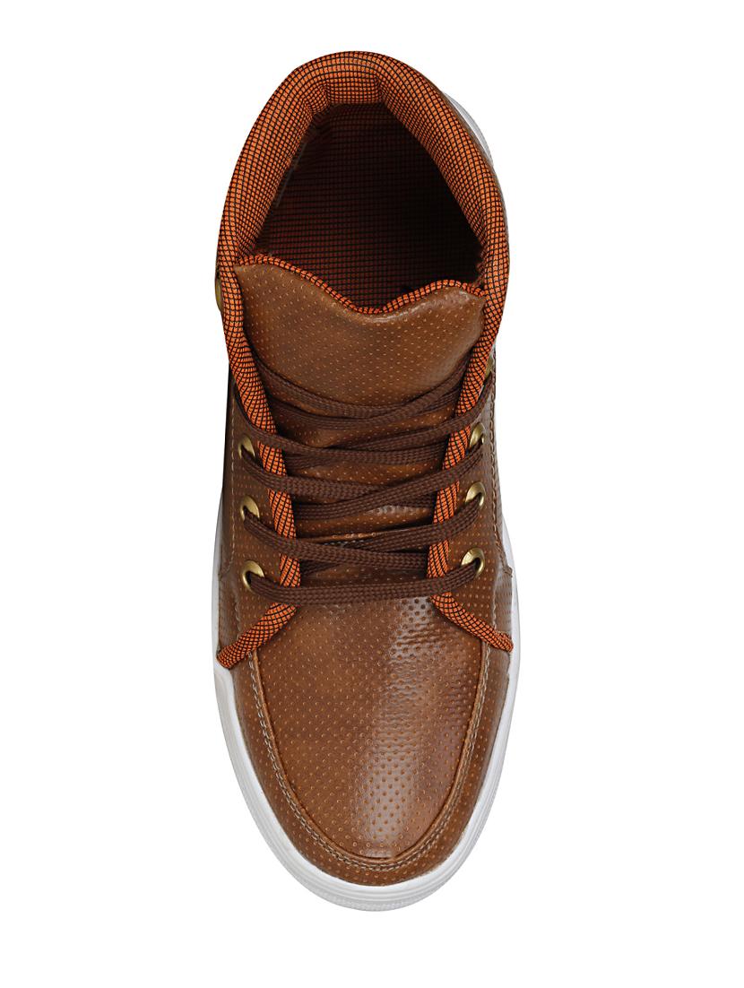 tan leatherette lace up sneaker - 13960103 - Standard Image - 3