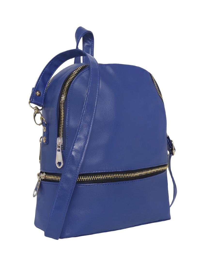 blue leatherette regular backpack - 13961501 - Standard Image - 3