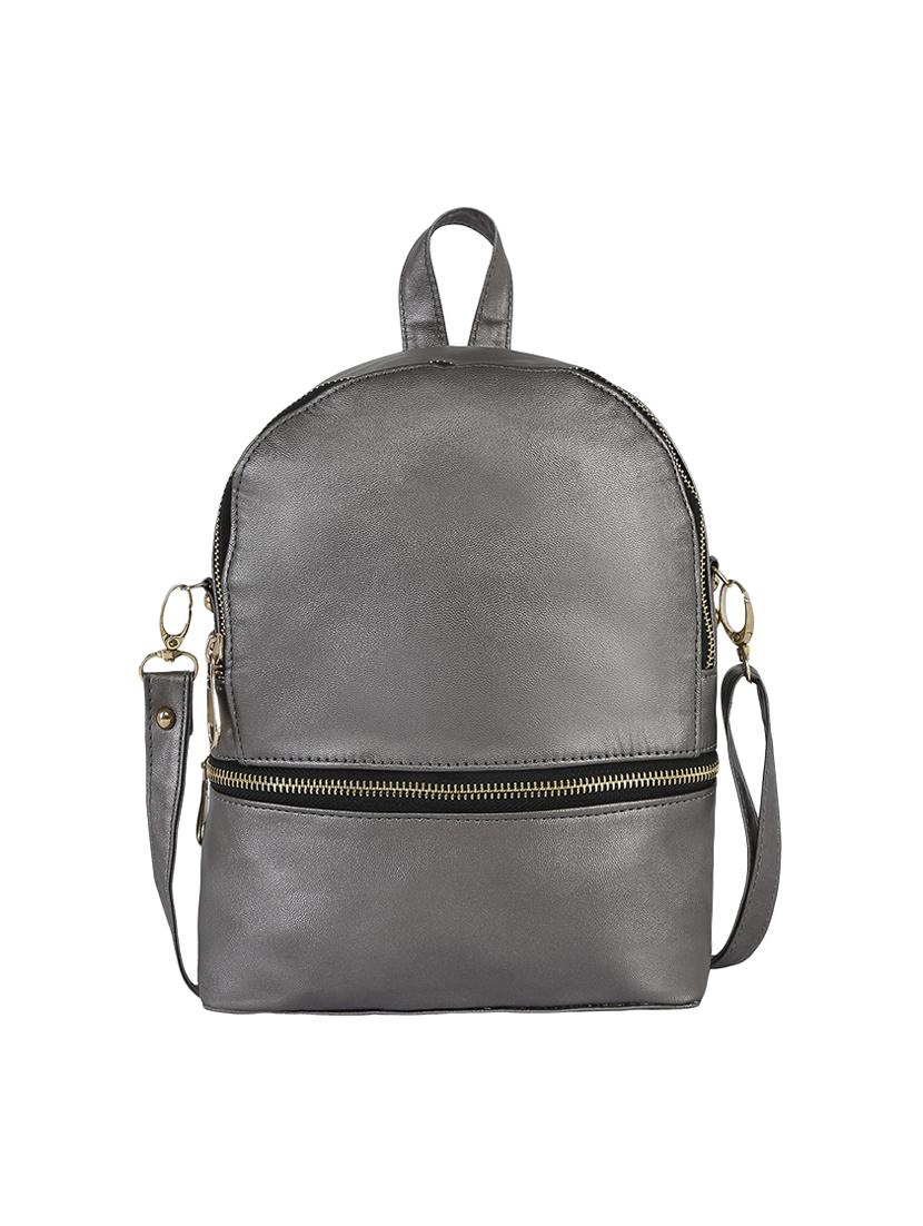 grey leatherette  regular backpack - 13961508 -  Zoom Image - 0