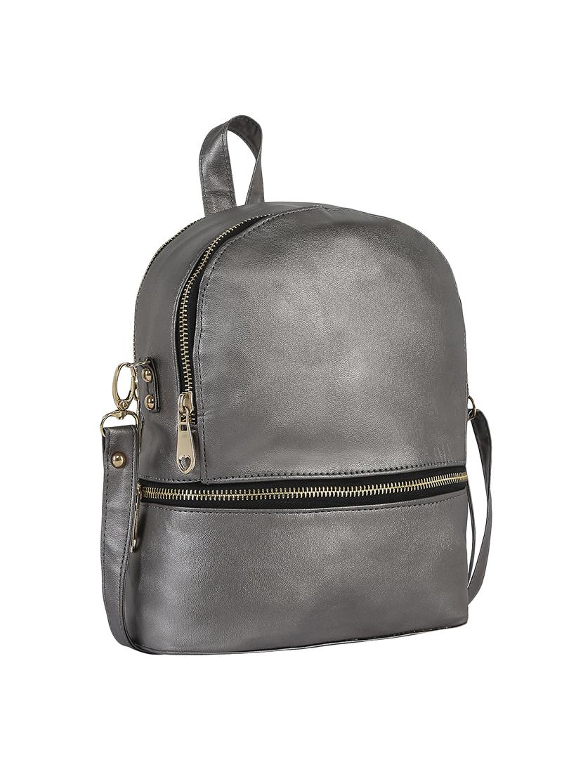 grey leatherette regular backpack - 13961508 - Standard Image - 3
