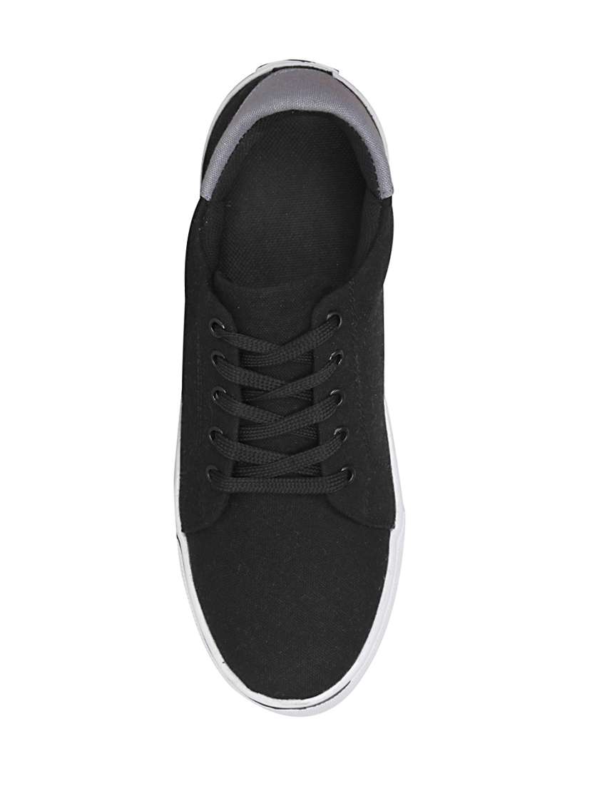 black canvas lace up sneaker - 13961522 - Standard Image - 3