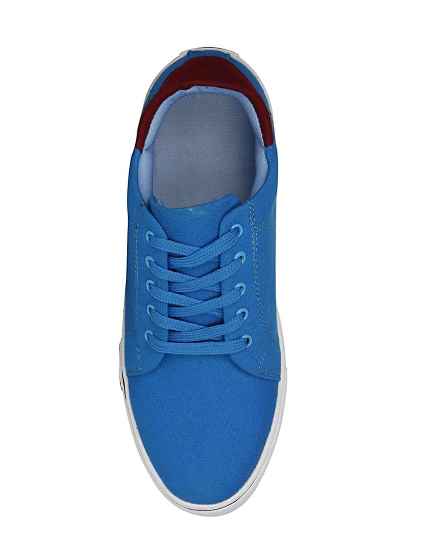light blue canvas lace up sneaker - 13961527 - Standard Image - 3