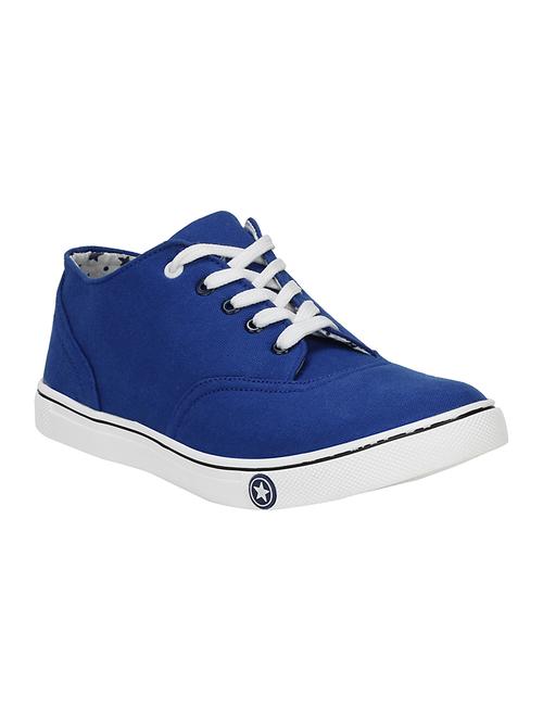 blue canvas lace up sneaker - 13961541 - Standard Image - 0