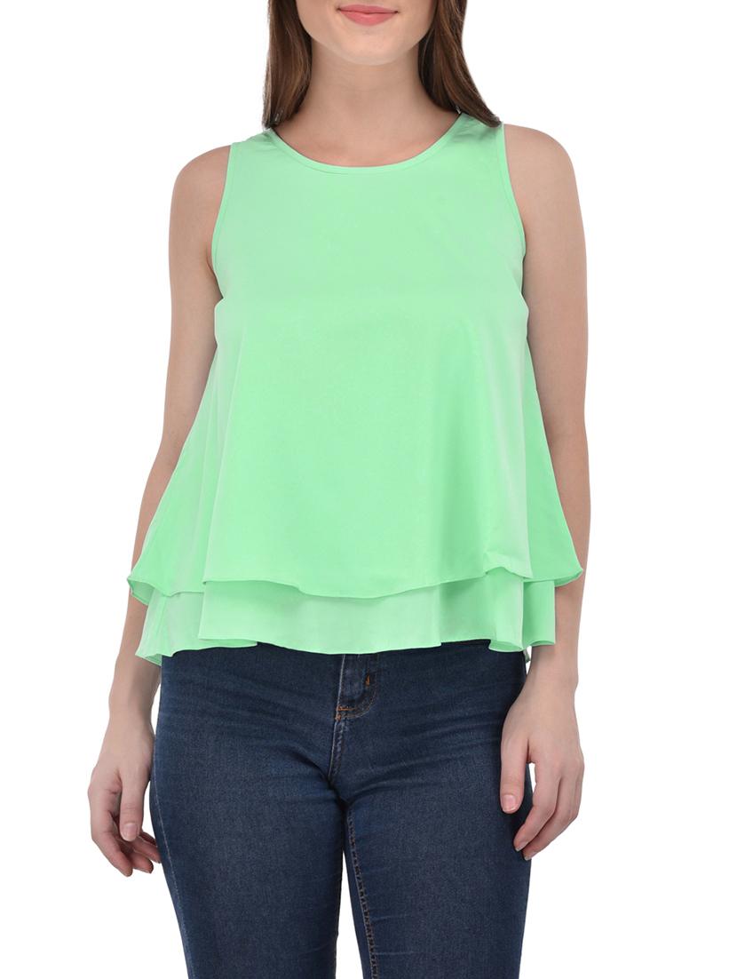 layered sleeveless solid top - 13961935 - Zoom Image - 0