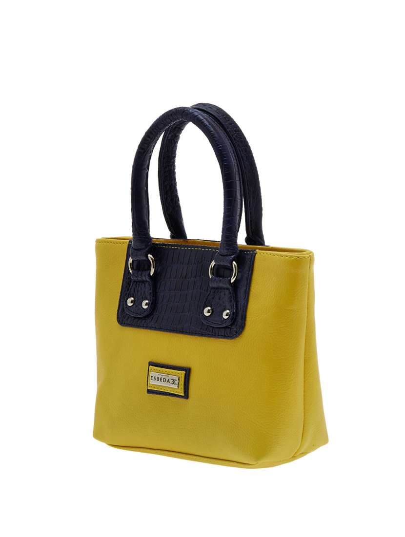 yellow leatherette  regular handbag - 13962949 -  Standard Image - 3