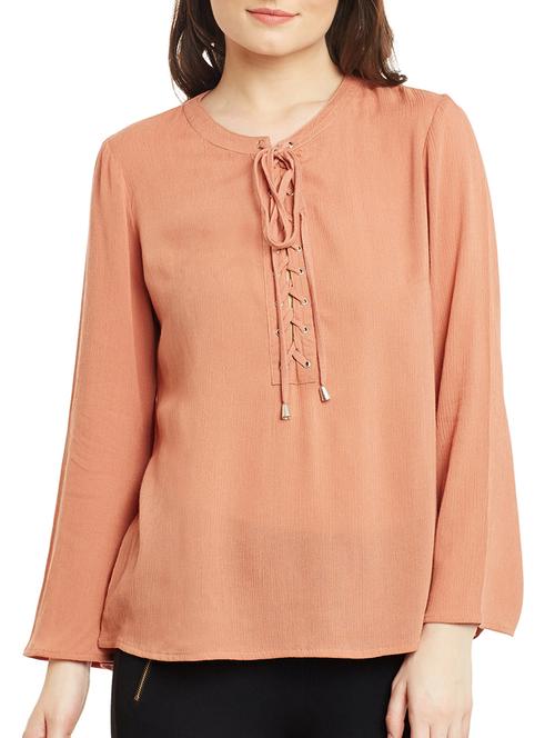 tie up neck solid top - 13965450 - Standard Image - 0