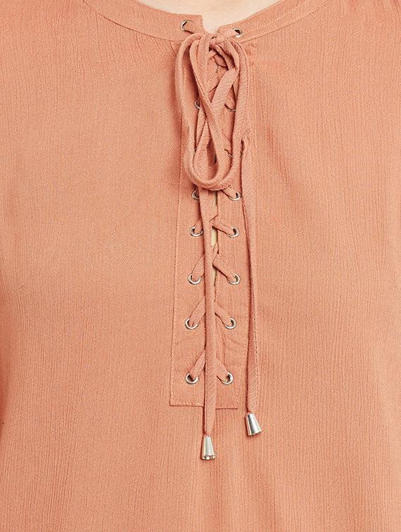tie up neck solid top - 13965450 - Standard Image - 3