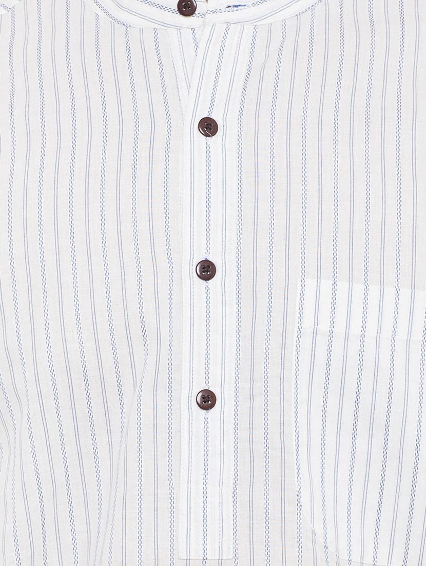 white cotton long kurta - 13968106 - Standard Image - 3
