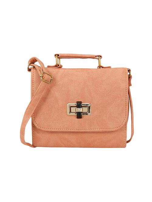 peach leatherette regular sling bag - 13968337 - Standard Image - 0