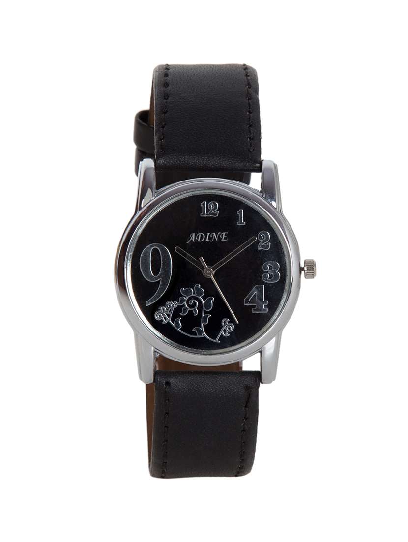 adine black dial flora women watch
