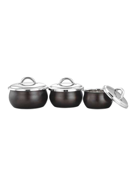 tallboy stainless steel set of 3 serving sets with lid