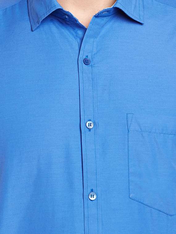 blue cotton blend formal shirt - 13974406 - Standard Image - 3