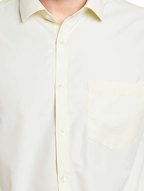 yellow cotton blend formal shirt - 13974407 - Standard Image - 3