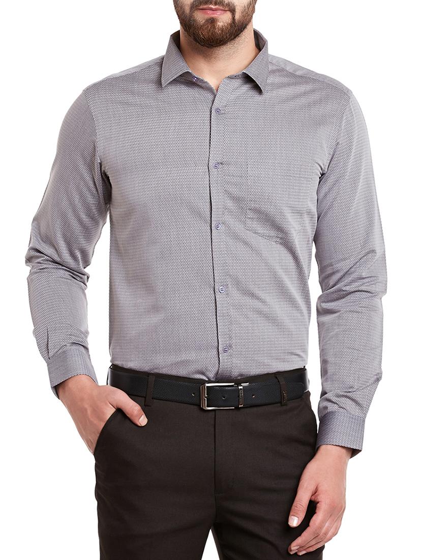 grey cotton blend formal shirt - 13974411 - Zoom Image - 0