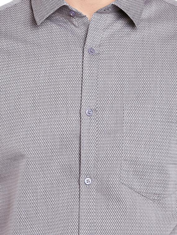 grey cotton blend formal shirt - 13974411 - Standard Image - 3