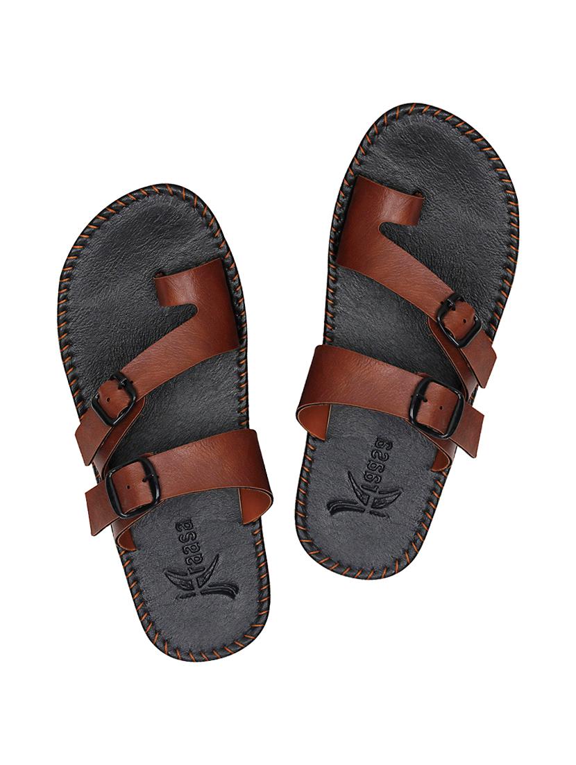 brown leatherette slip on slipper - 13977238 -  Zoom Image - 0