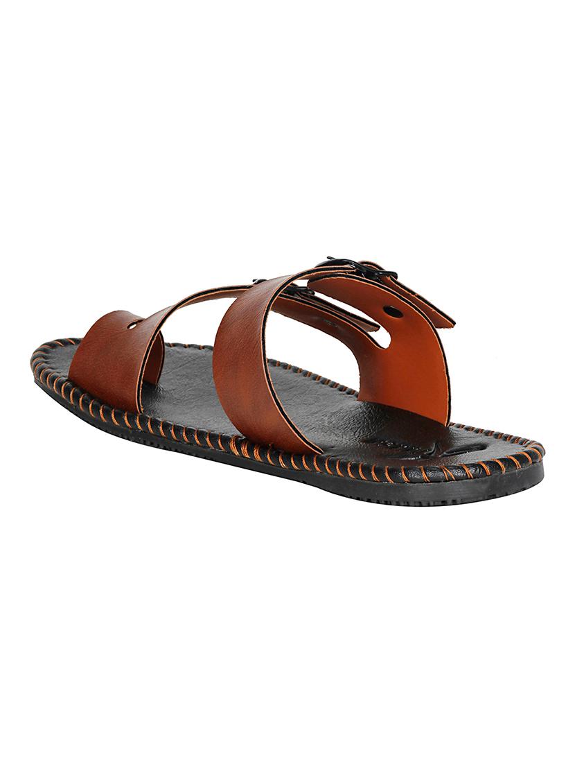 brown leatherette slip on slipper - 13977238 - Standard Image - 3