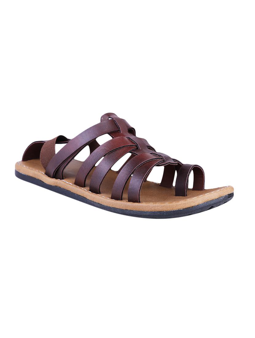 brown leather back strap sandal - 13979092 -  Zoom Image - 0