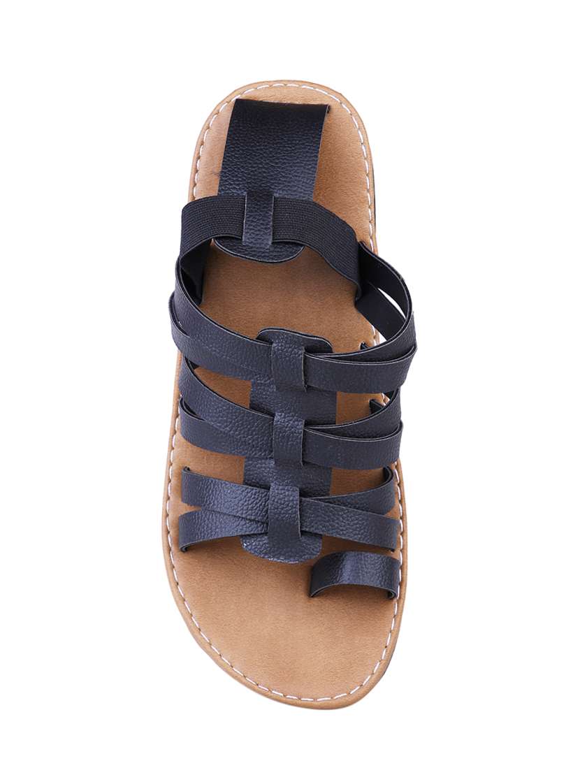 black leather back strap sandal - 13979093 -  Standard Image - 3