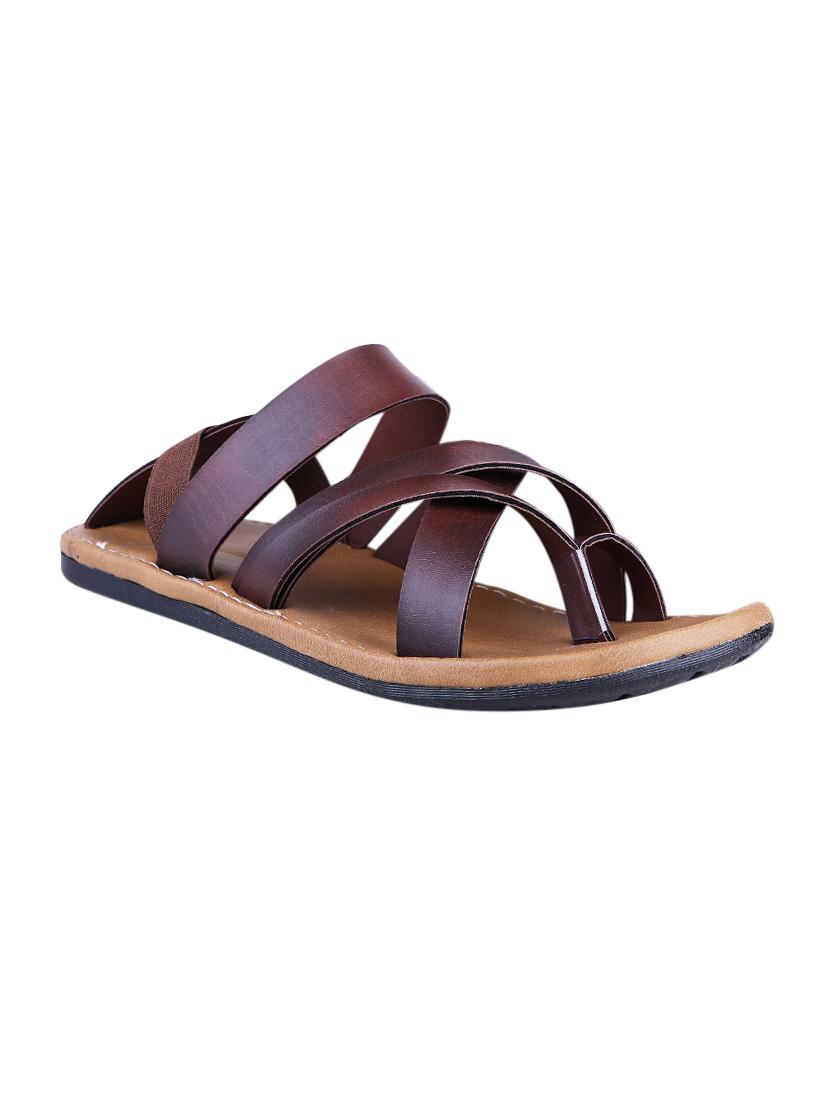 brown leather back strap sandal - 13979094 - Zoom Image - 0