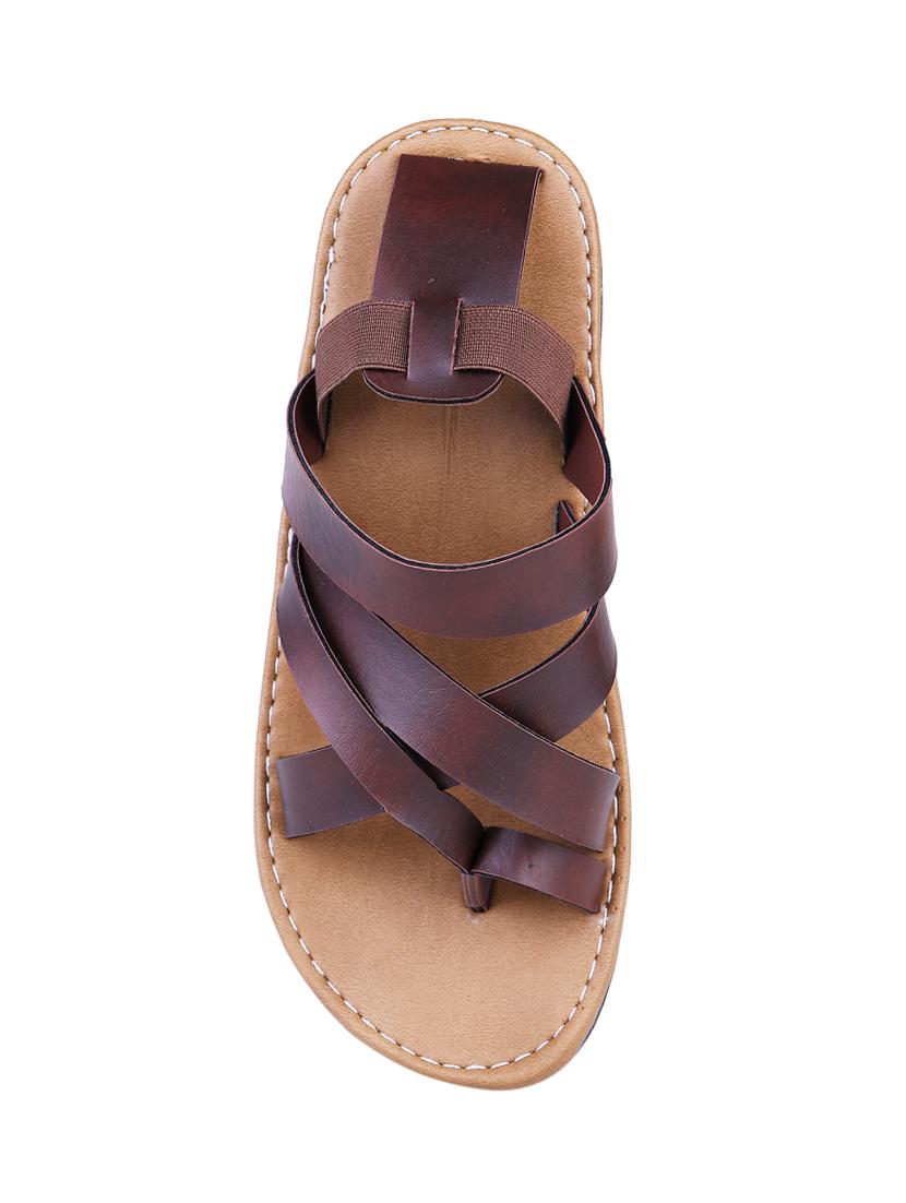 brown leather back strap sandal - 13979094 - Standard Image - 3