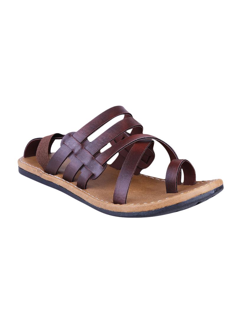 brown leather back strap sandal - 13979096 - Zoom Image - 0
