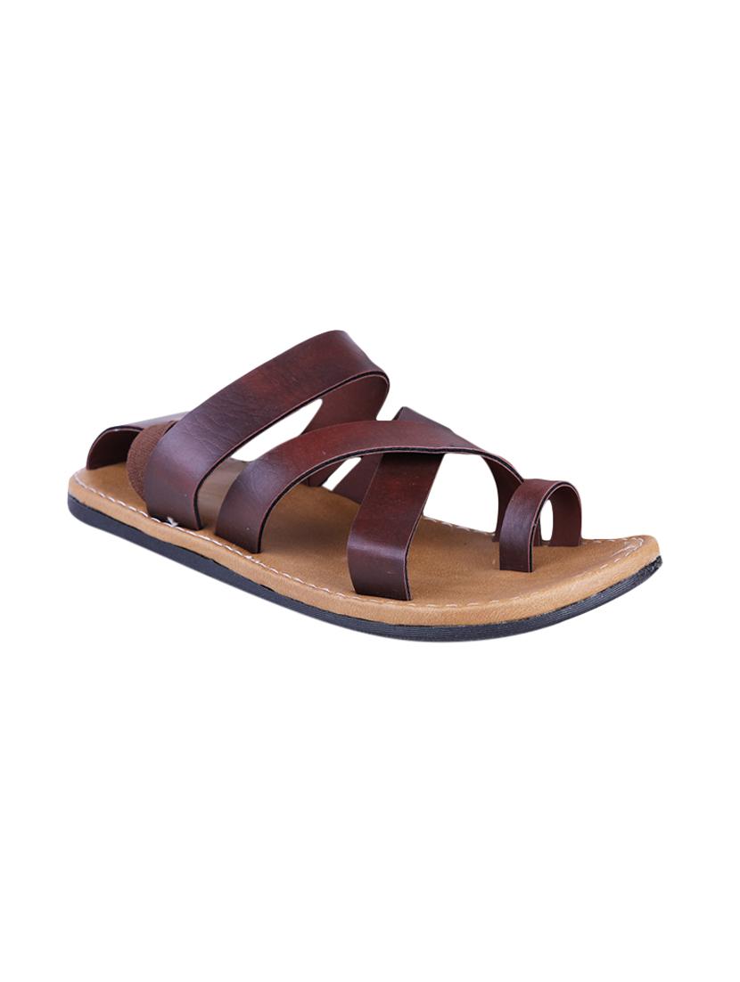 brown leather back strap sandal - 13979098 -  Zoom Image - 0